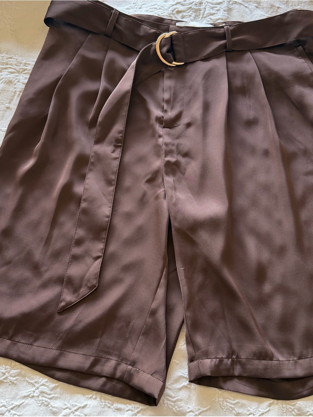 bishop + young Brown Satin Label Top